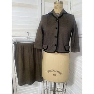 Vintage 50s/60s Brookshire Skirt Suit Jacket Pencil Mad Men Sz Small